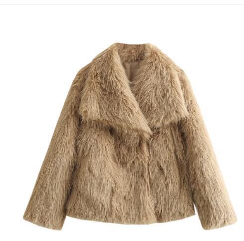 Winter Plush Coat Thicken Lapel Outwear Casual Wear