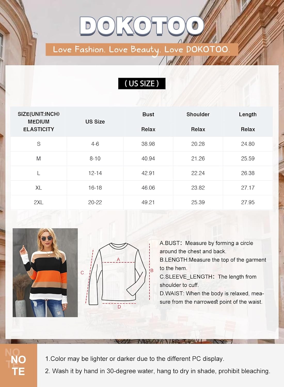 Fall Sweaters round Neck Striped Cute Winter Pullover Sweaters for Women Trendy 2024 Drawstring