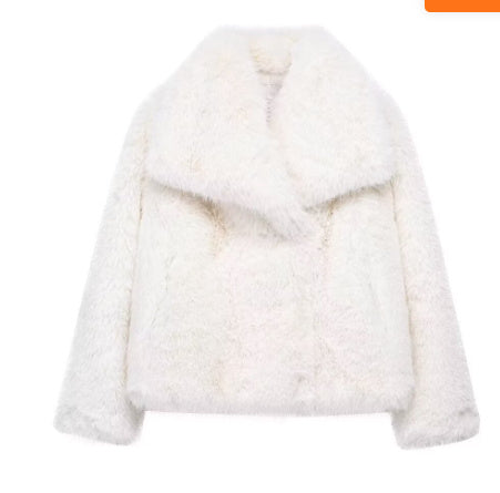 Winter Plush Coat Thicken Lapel Outwear Casual Wear