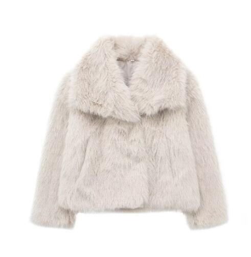 Winter Plush Coat Thicken Lapel Outwear Casual Wear